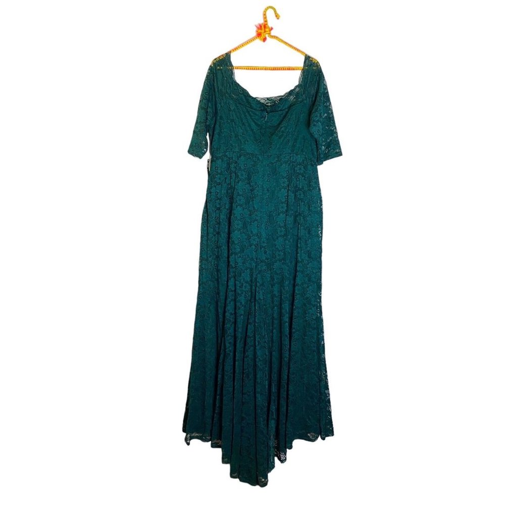 Torrid Emerald Green Maxi Floral Lace Off Shoulder Gown Dress NWT Plus Size 20 - Picture 4 of 5